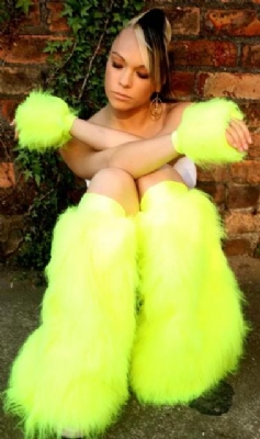 Neon Yellow Fluffs and Cuffs