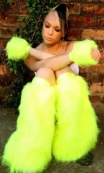 Neon Yellow Fluffs and Cuffs